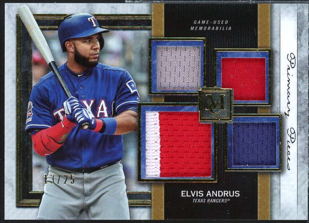 Elvis Andrus 2020 Museum Collection Primary Pieces Quad Relics Gold #SPQREA  Image 1