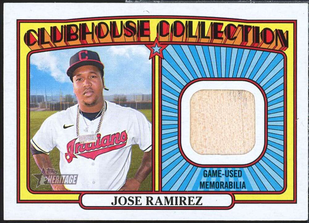 Jose Ramirez HN Card 2021 Topps Heritage Clubhouse Collection Relics #CCJR  Image 1