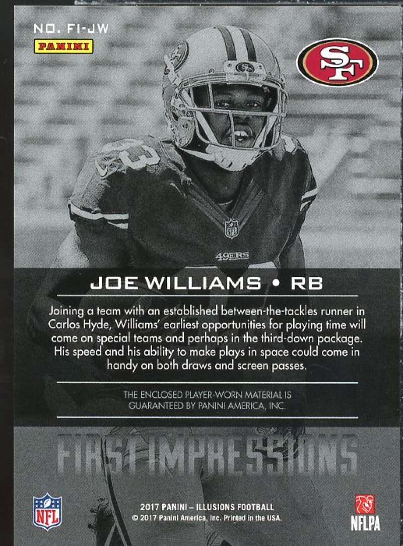 Joe Williams Card 2017 Panini Illusions First Impressions Memorabilia Blue #34  Image 2