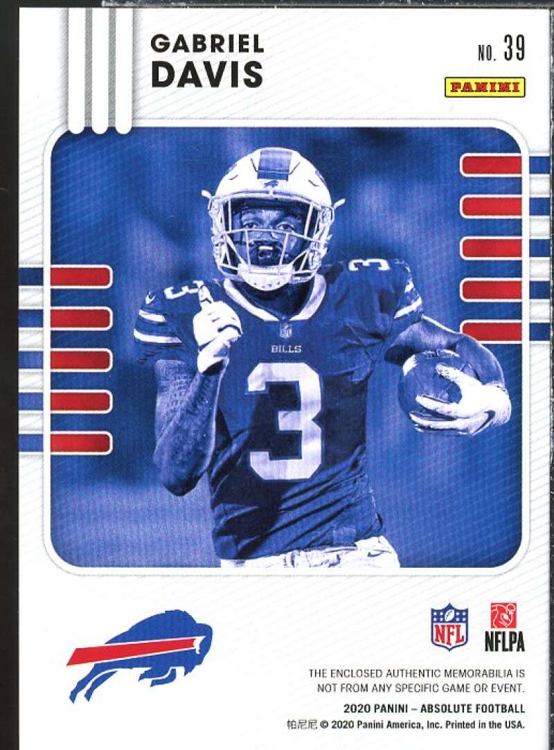 Gabriel Davis Rookie Card 2020 Absolute Absolute Rookie Materials #39  Image 2