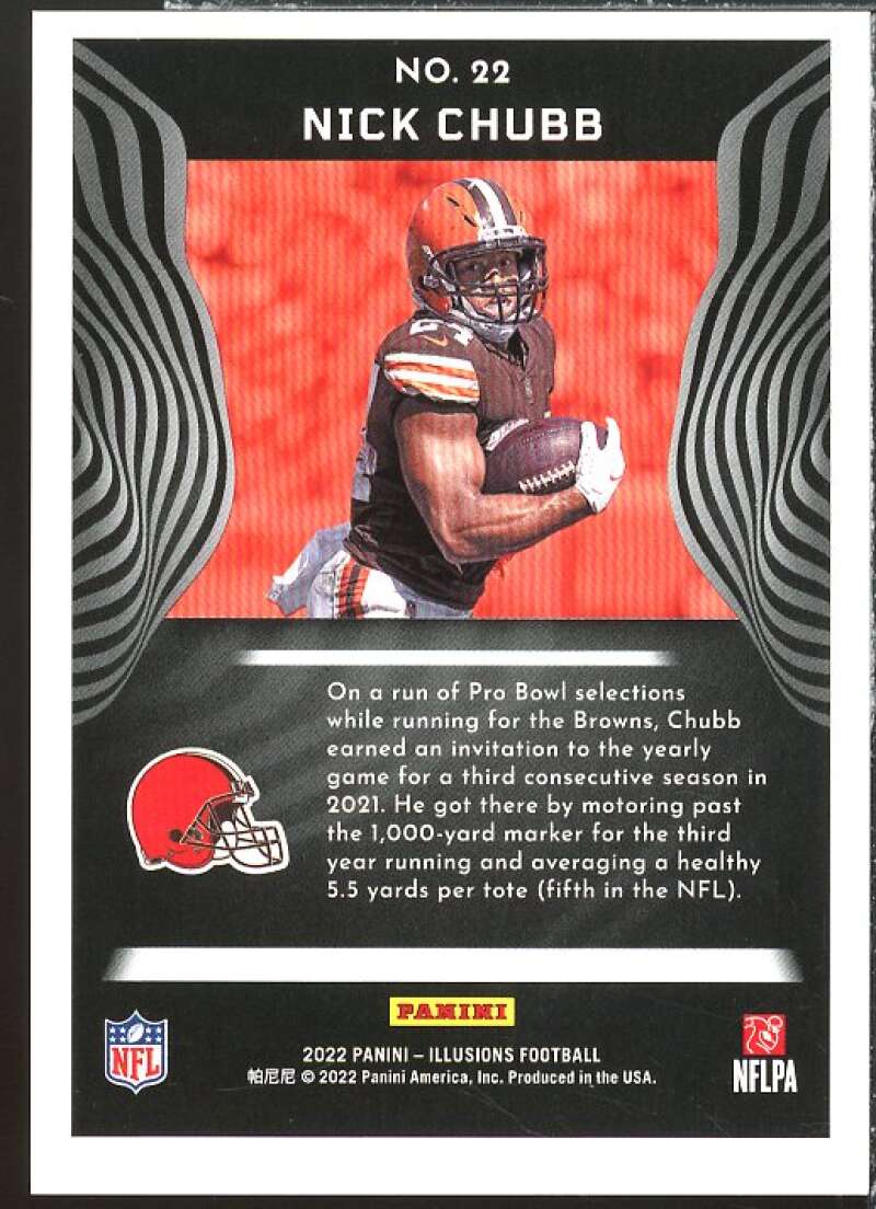 Nick Chubb Card 2022 Panini Illusions Blue #22  Image 2
