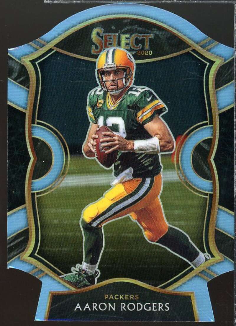 Aaron Rodgers Card 2020 Select Prizm Light Blue Die Cut #12  Image 1