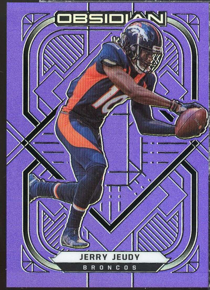 Jerry Jeudy Card 2021 Panini Obsidian Electric Etch Purple Flood #31  Image 1