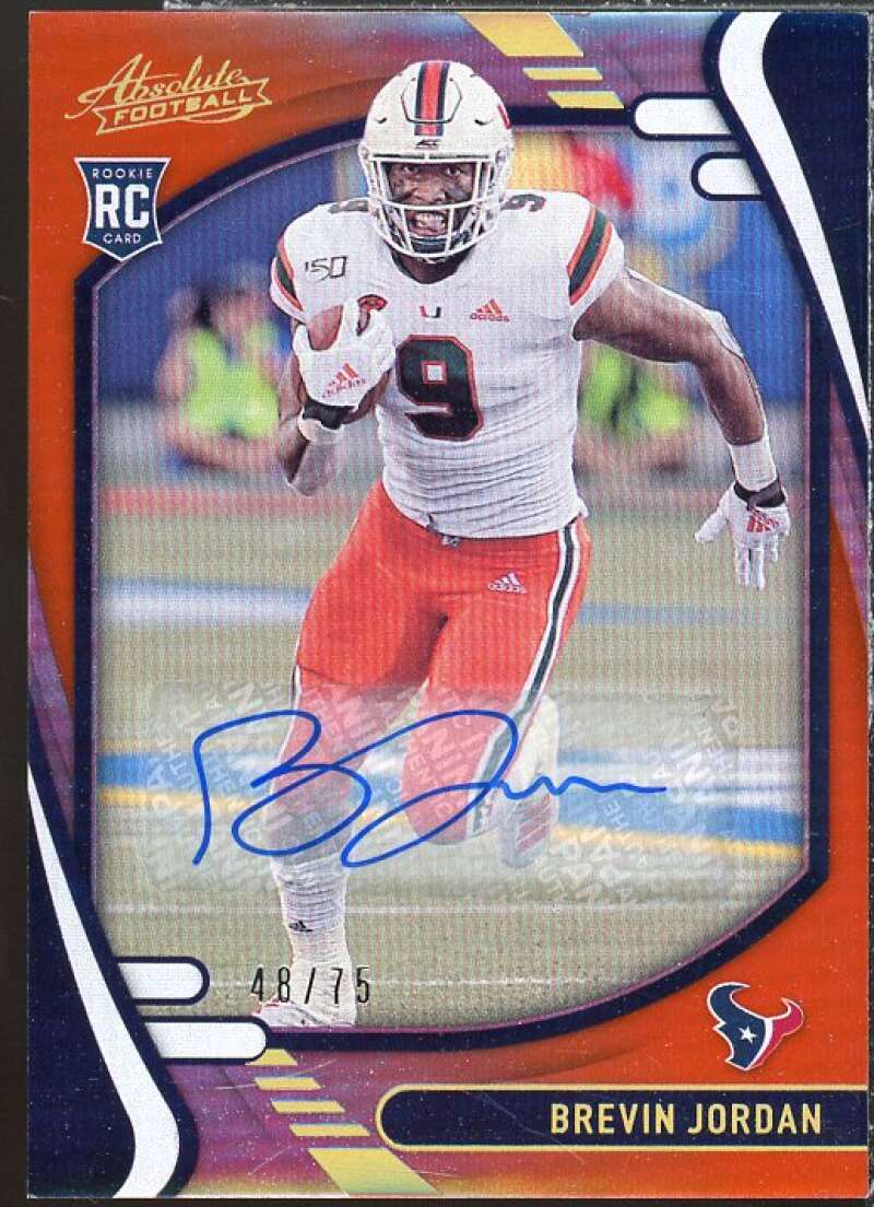 Brevin Jordan Rookie Card 2021 Absolute Signature Rookies Spectrum Orange #171  Image 1