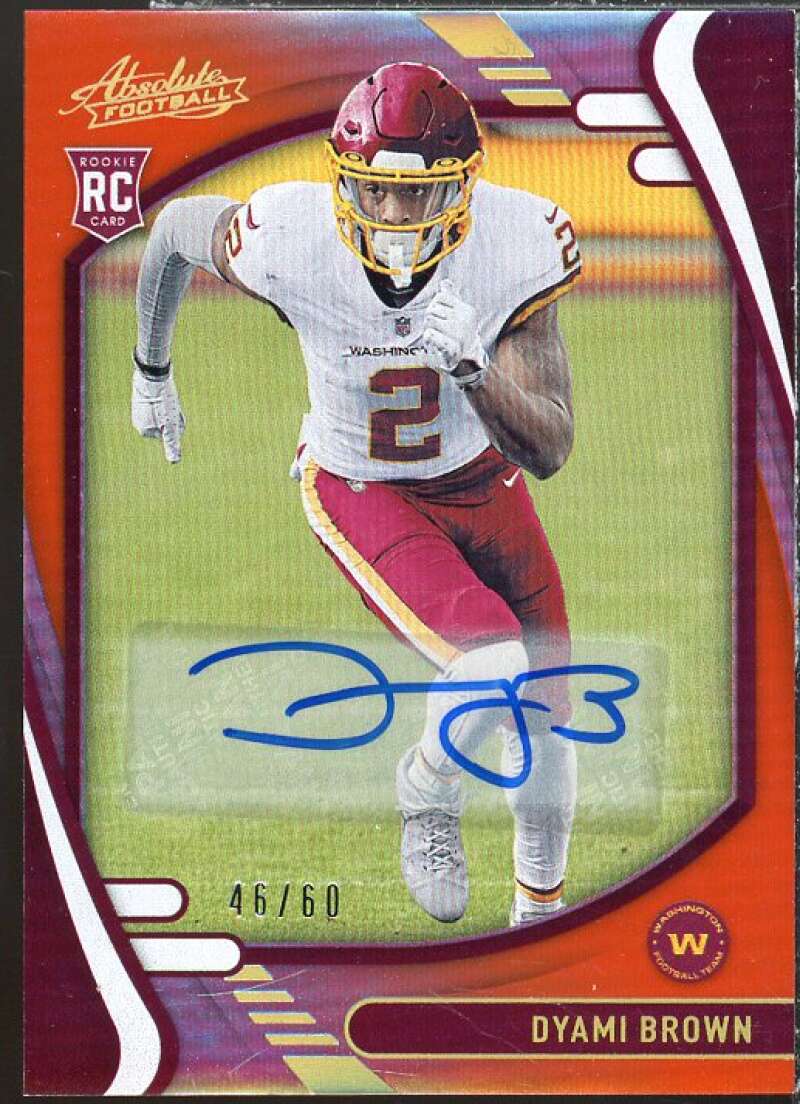 Dyami Brown Rookie Card 2021 Absolute Signature Rookies Spectrum Orange #125  Image 1