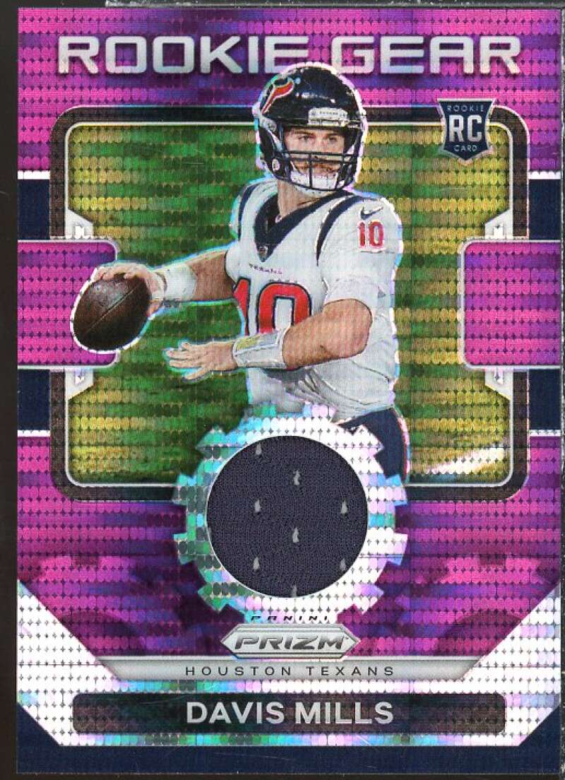 Davis Mills Rookie Card 2021 Panini Prizm Rookie Gear Purple Pulsar #22  Image 1