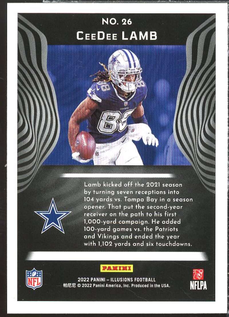 CeeDee Lamb Card 2022 Panini Illusions Light Blue #26  Image 2