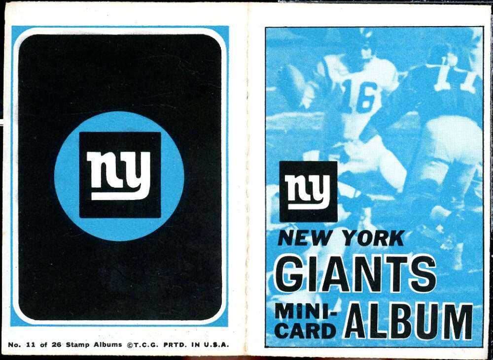 New York Giants Card 1969 Topps Mini-Albums Inserts #11  Image 1