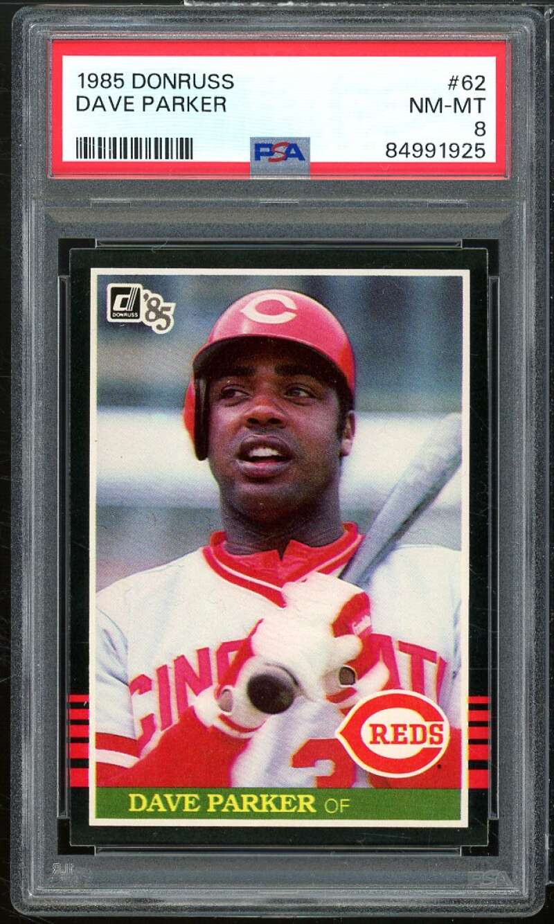 Dave Parker Card 1985 Donruss #62 PSA 8 Image 1