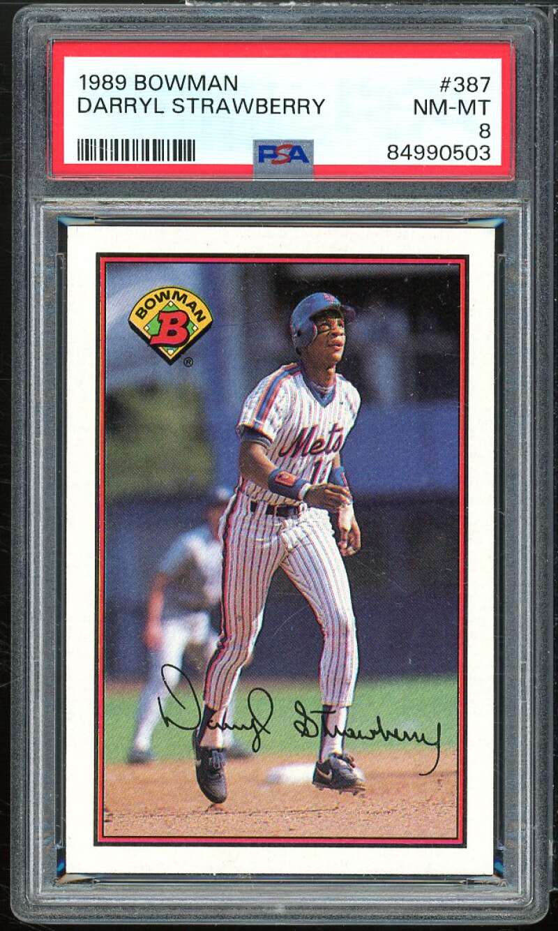 Darryl Strawberry Card 1989 Bowman #387 PSA 8 Image 1