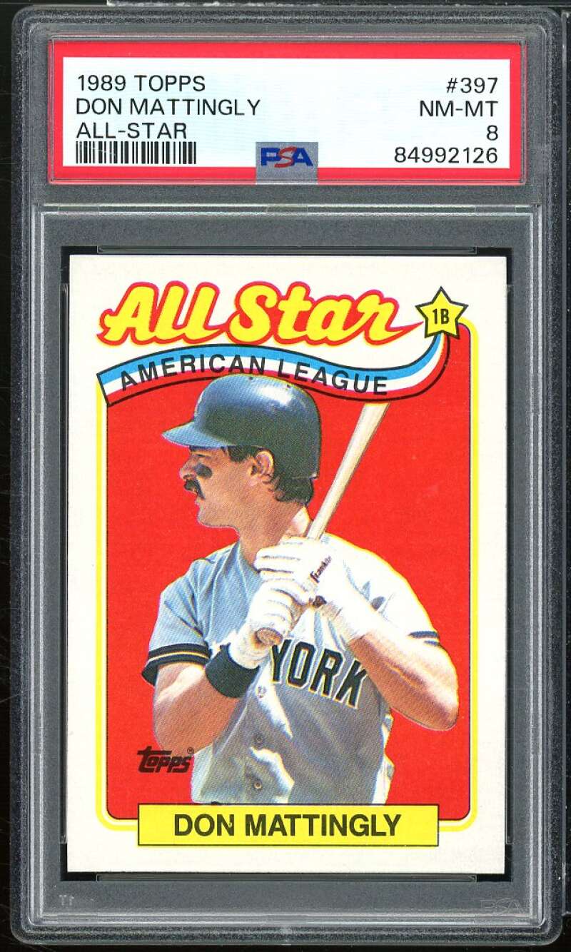 Don Mattingly Card 1989 Topps #397 PSA 8 Image 1