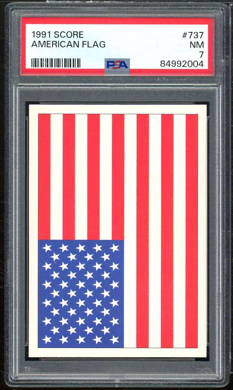 American Flag Card 1991 Score #737 PSA 7 Image 1