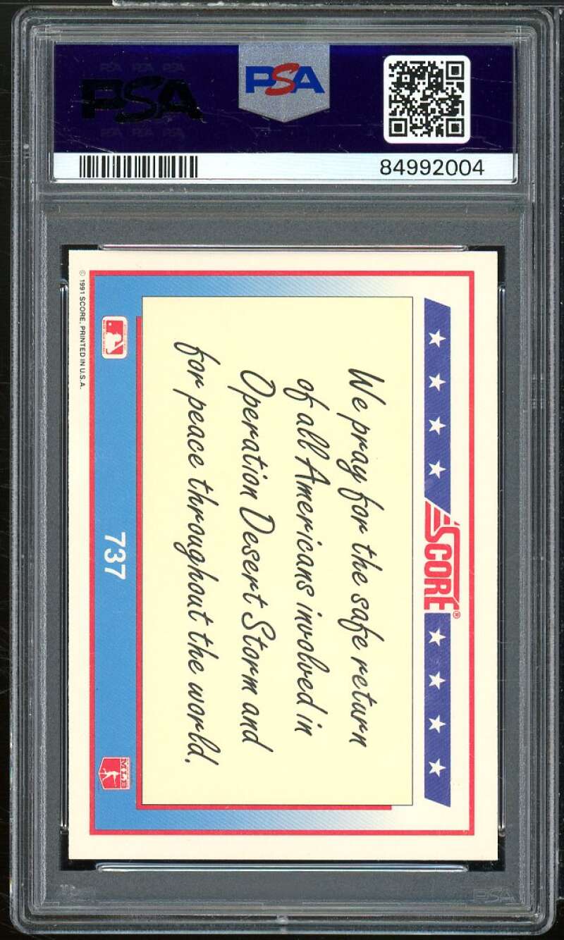 American Flag Card 1991 Score #737 PSA 7 Image 2