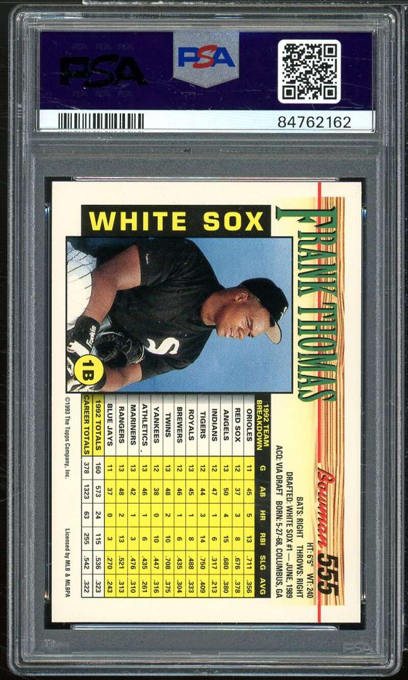 Frank Thomas Card 1993 Bowman #555 PSA 8 Image 2