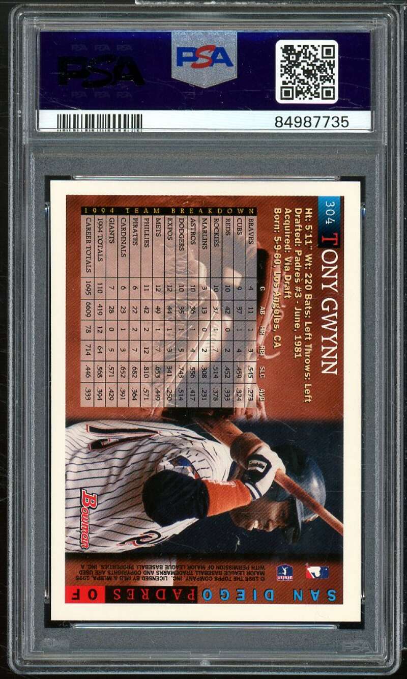 Tony Gwynn Card 1995 Bowman #304 PSA 7 Image 2