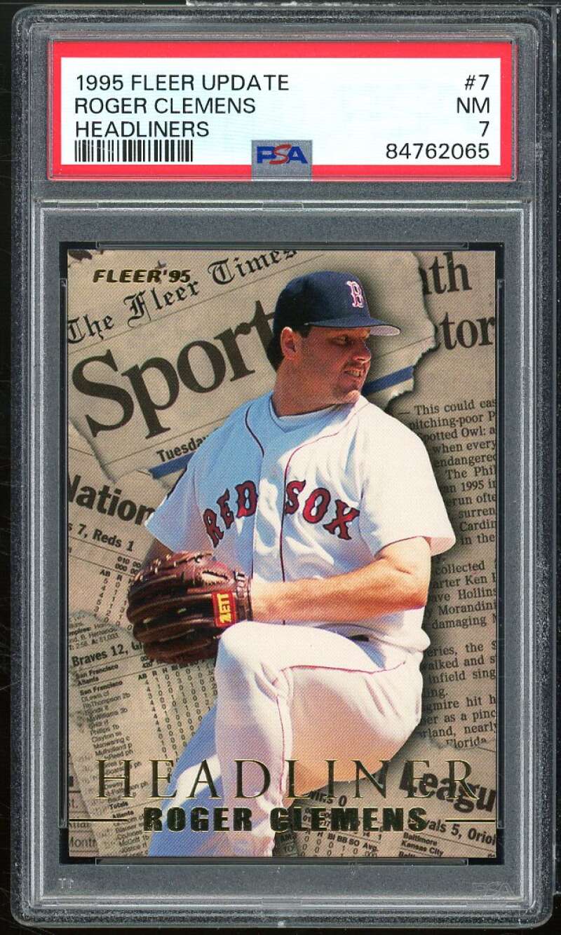 Roger Clemens Card 1995 Fleer Update Headliners #7 PSA 7 Image 1