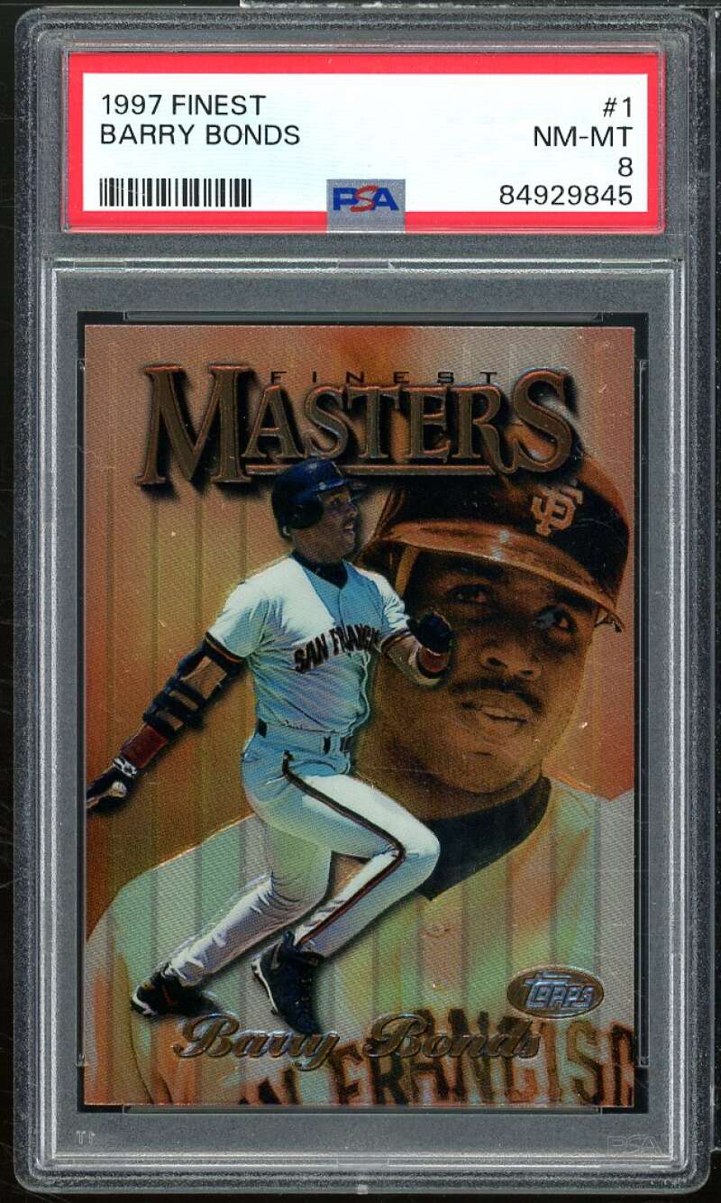 Barry Bonds Card 1997 Finest #1 PSA 8 Image 1