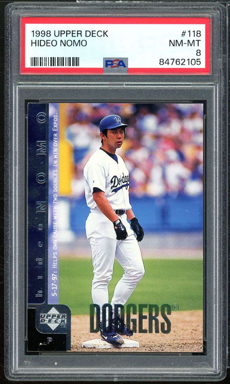 Hideo Nomo Card 1998 Upper Deck #118 PSA 8 Image 1