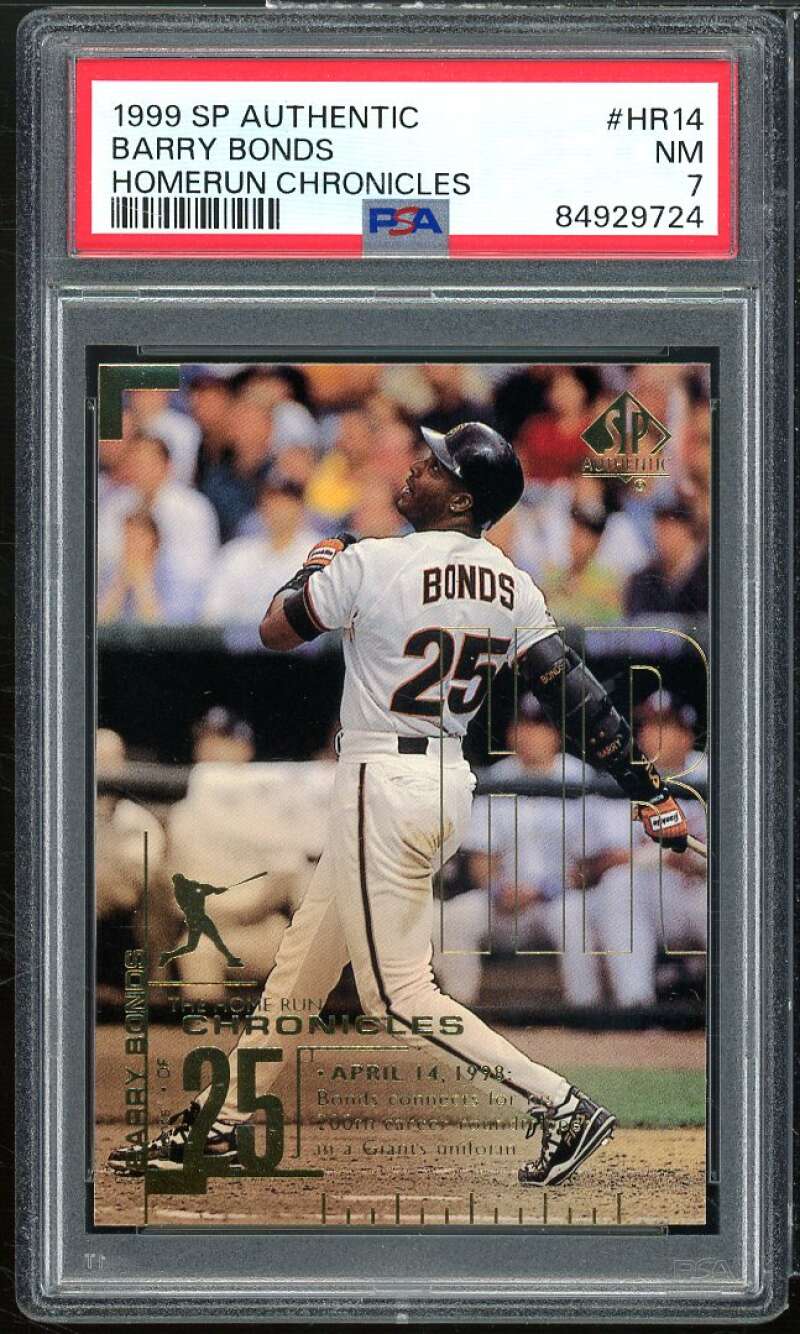 Barry Bonds Card 1999 SP Authentic Homerun Chronicles #hr14 PSA 7 Image 1