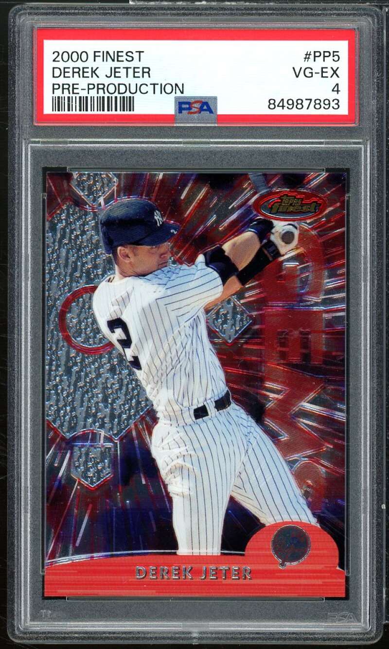 Derek Jeter Card 2000 Finest Pre-Production #PP5 PSA 5 Image 1