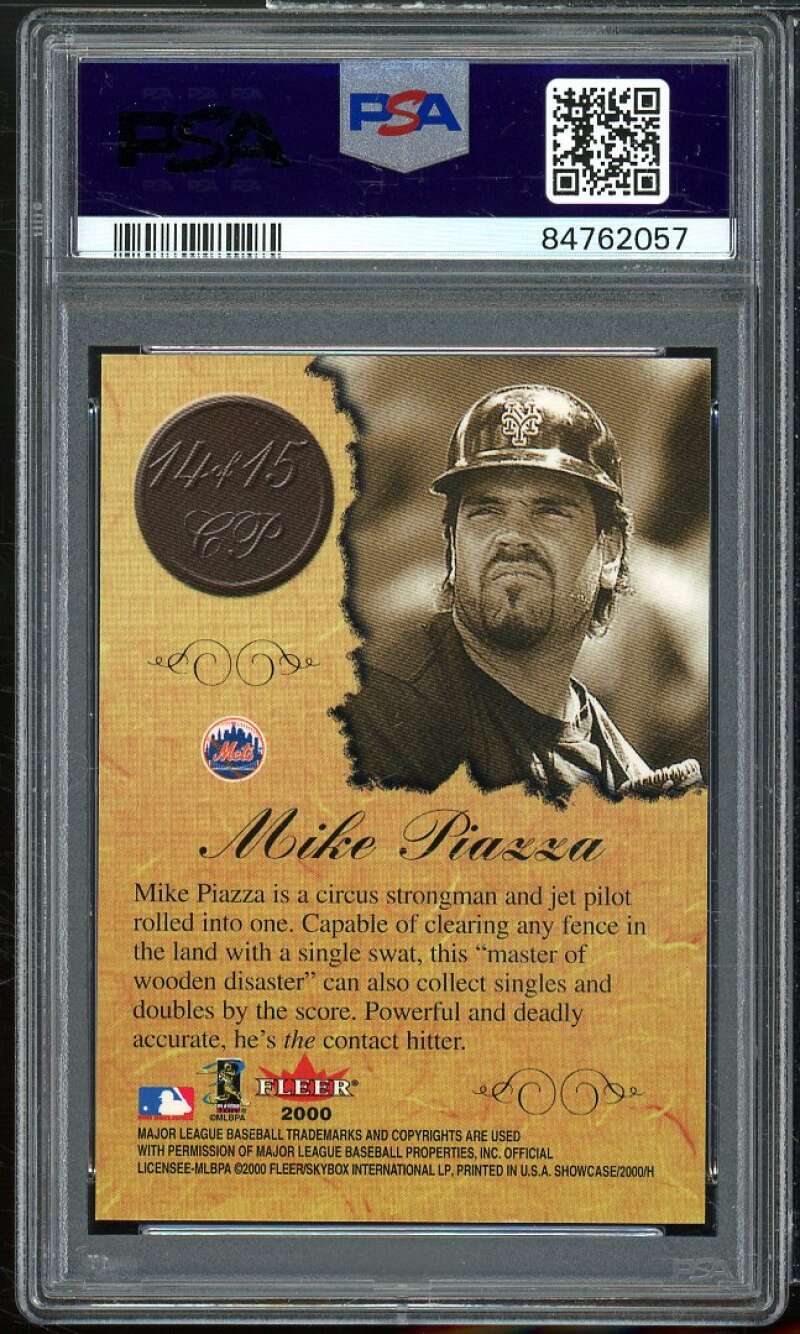 Mike Piazza Card 2000 Fleer Showcase Consummate Prose #14 PSA 8 Image 2