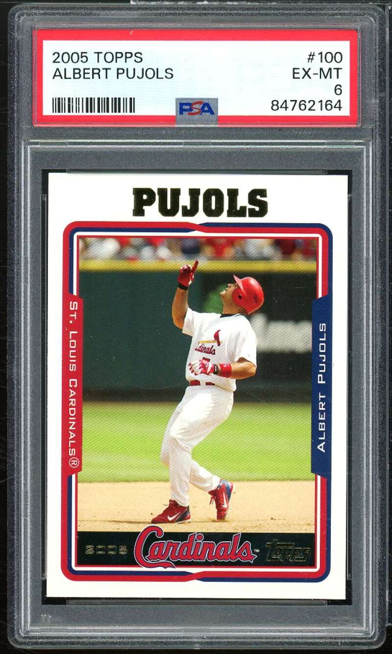 Albert Pujols Card 2005 Topps #100 PSA 6 Image 1