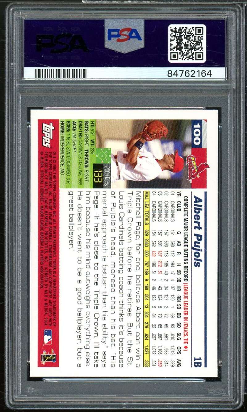 Albert Pujols Card 2005 Topps #100 PSA 6 Image 2