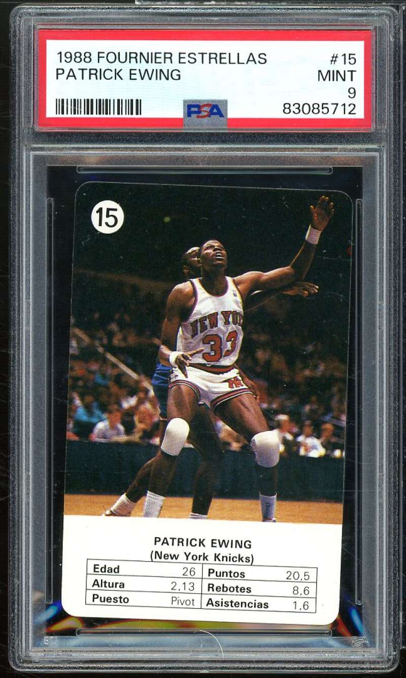 Patrick Ewing Card 1988 Fournier Estrellas #15 PSA 9 Image 1