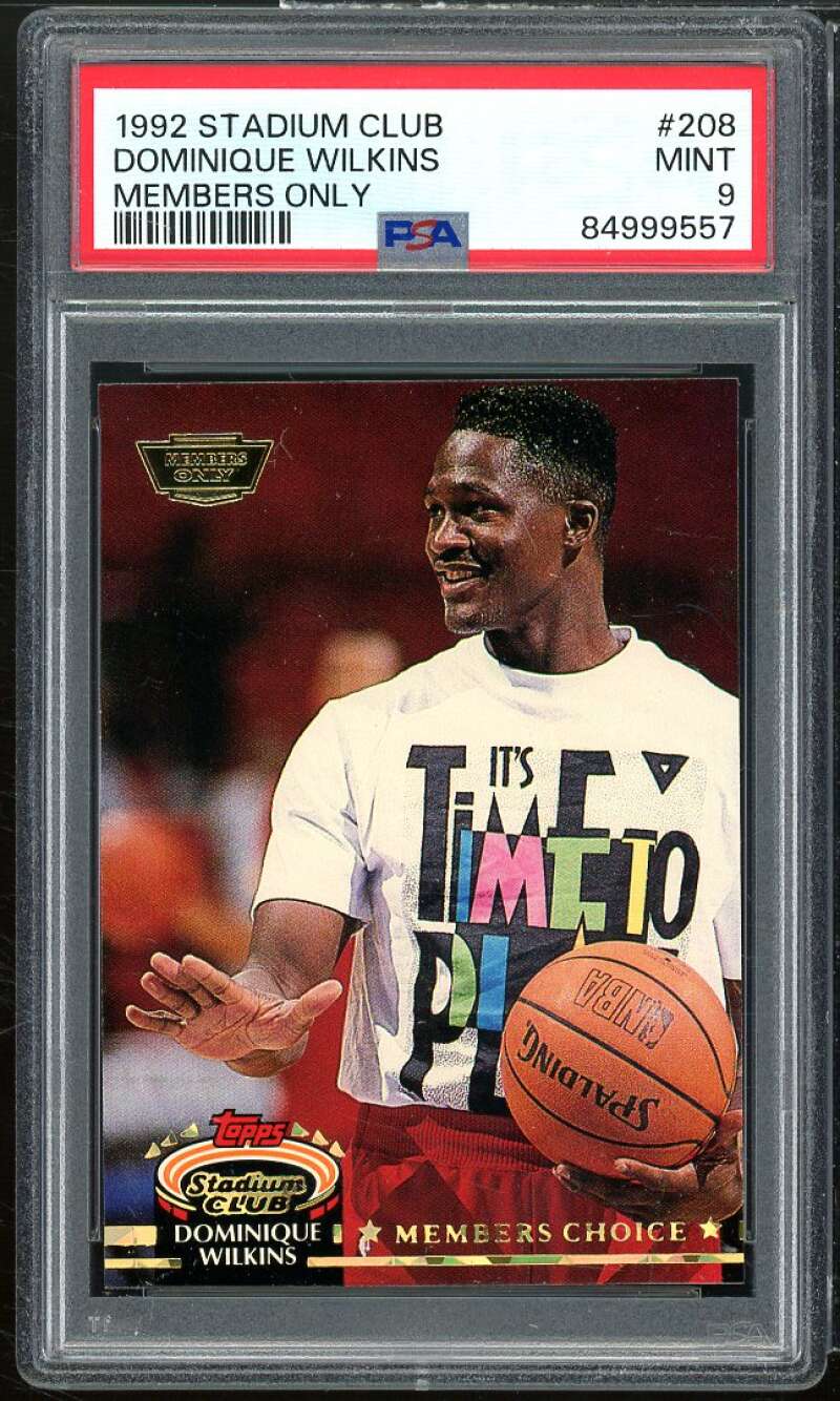 Dominique Wilkins Card 1992-93 Stadium Club Members Only #208 PSA 7 Image 1
