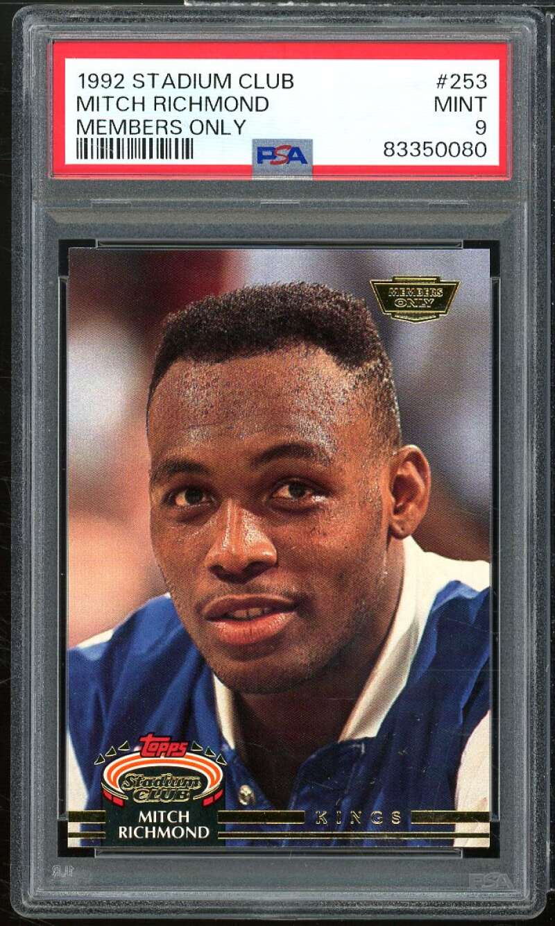 Mitch Richmond Card 1992-93 Stadium Club Members Only #253 PSA 9 Image 1