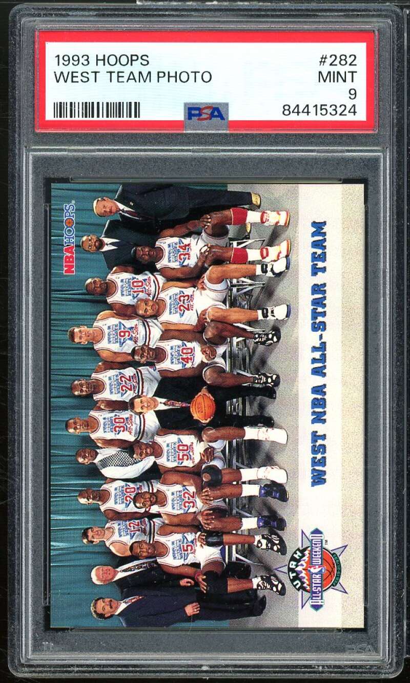 West Team Photo Card 1993-94 Hoops #282 PSA 9 Image 1