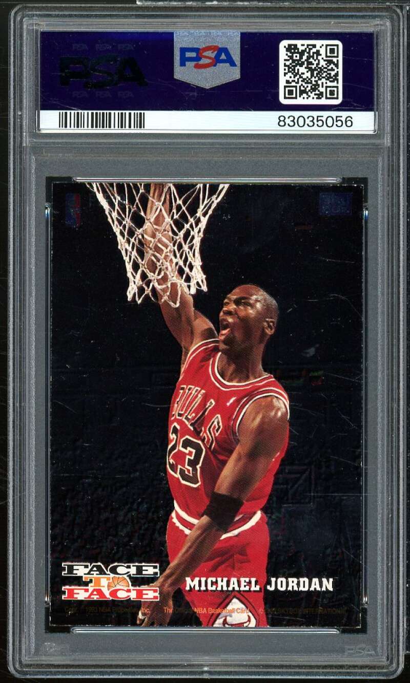 Michael Jordan Card 1993-94 Hoops Face To Face #FTF10 PSA 6 Image 2