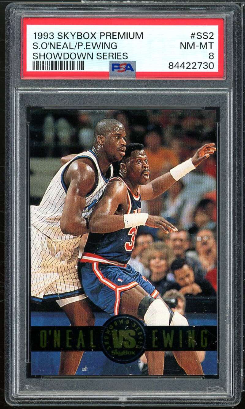 Ewing / Shaquille O'neal Card 1993-94 Skybox Premium Showdown Series #ss2 PSA 8 Image 1