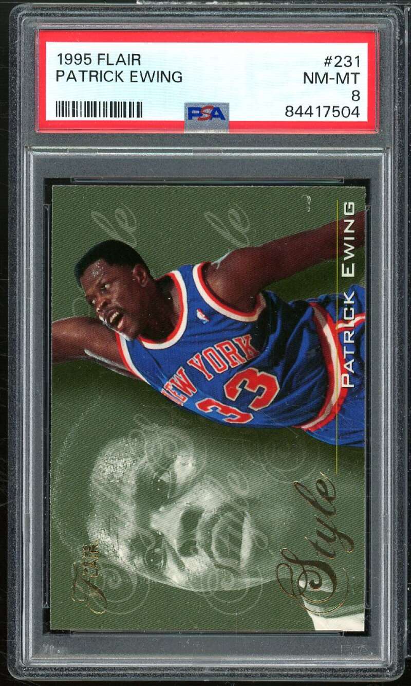 Patrick Ewing Card 1995-96 Flair #231 PSA 8 Image 1