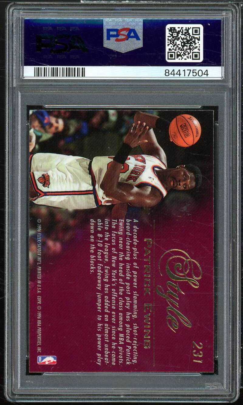 Patrick Ewing Card 1995-96 Flair #231 PSA 8 Image 2