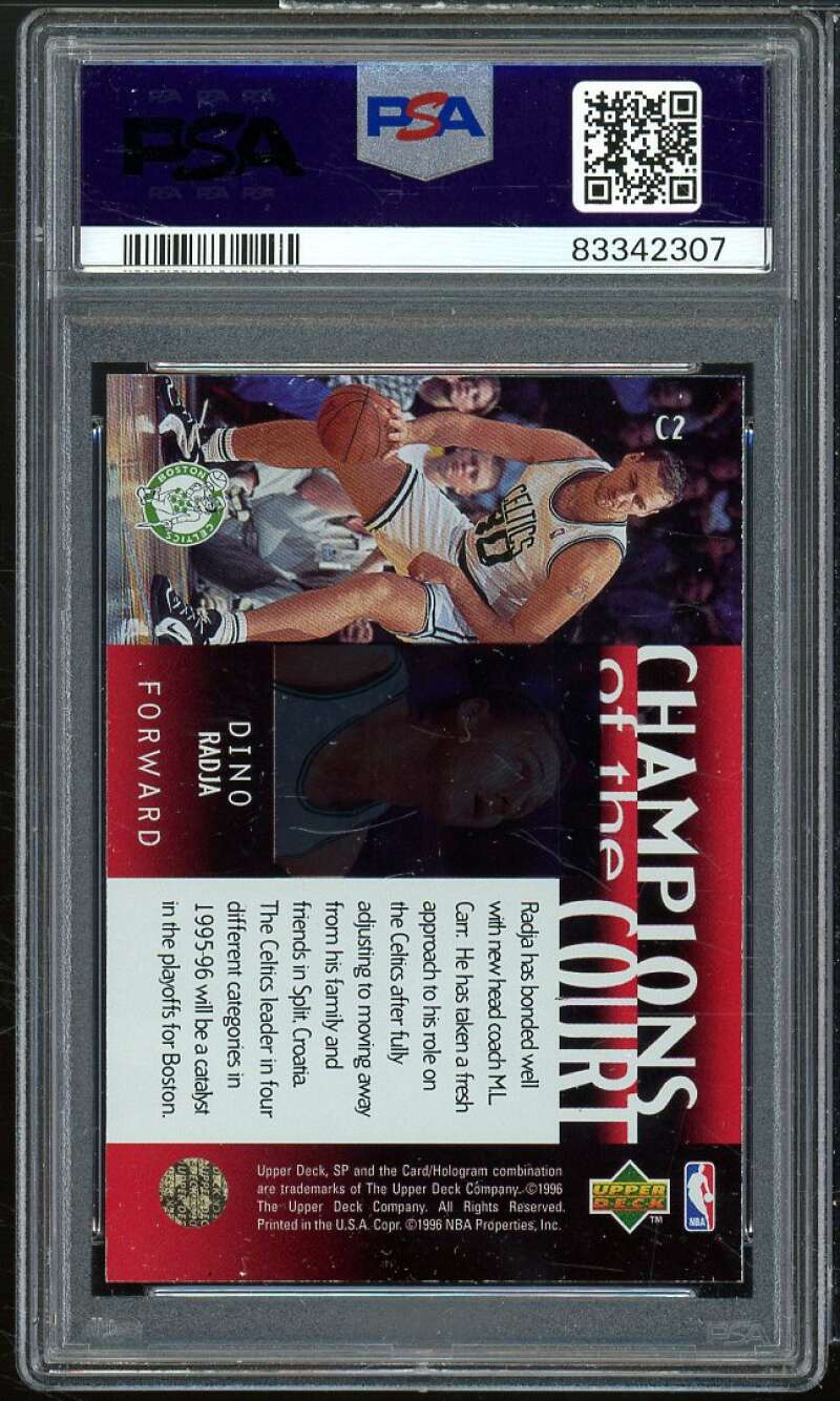 Dino Radja Card 1995-96 SP Championship Champions of the Court #C2 PSA 8 Image 2