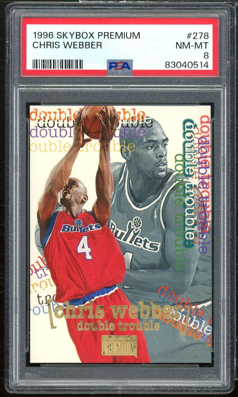 Chris Webber Card 1996-97 Skybox Premium #278 PSA 8 Image 1