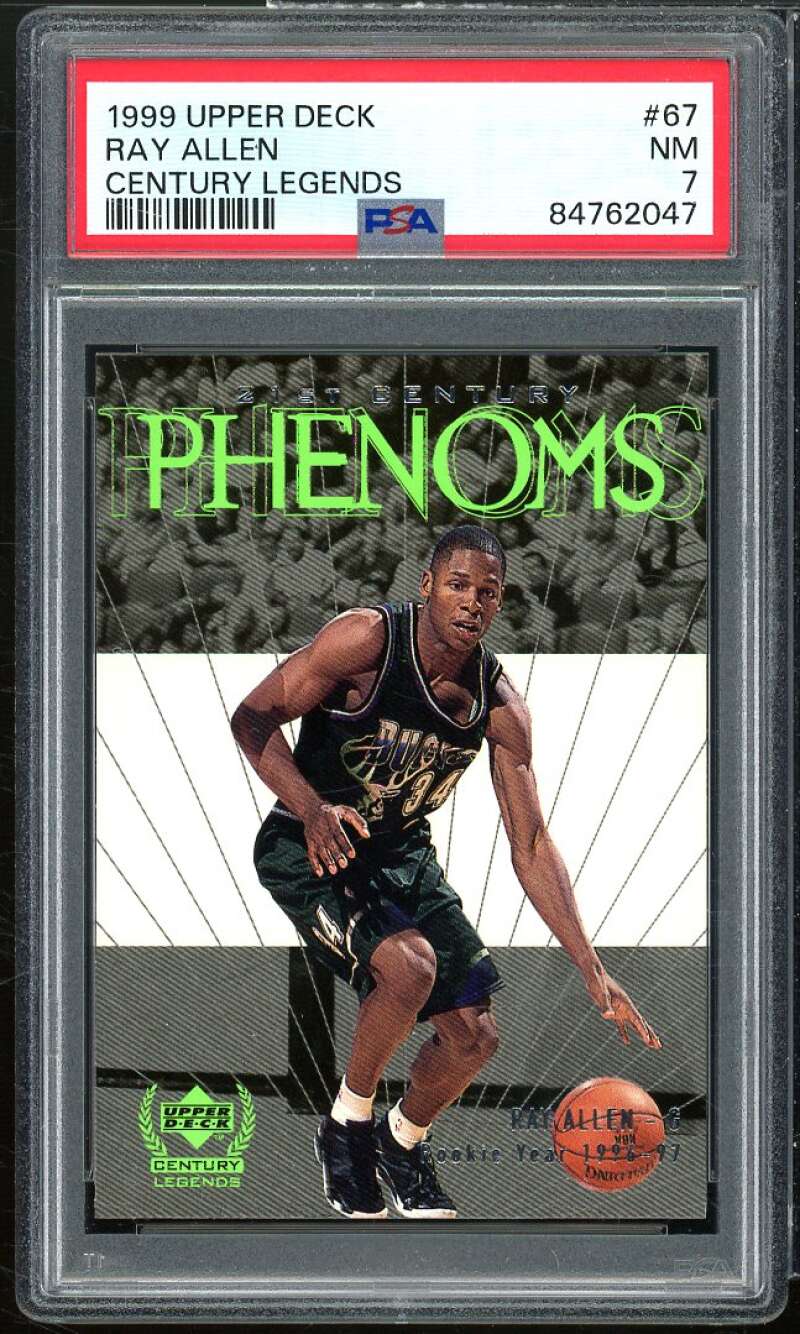 Ray Allen Card 1999-00 Upper Deck Century Legends #67 PSA 7 Image 1