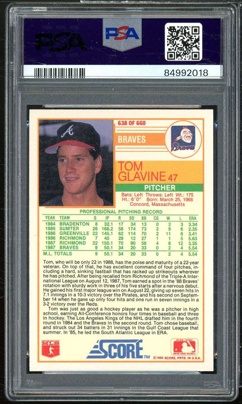 Tom Glavine Rookie Card 1988 Score #638 PSA 5 Image 2