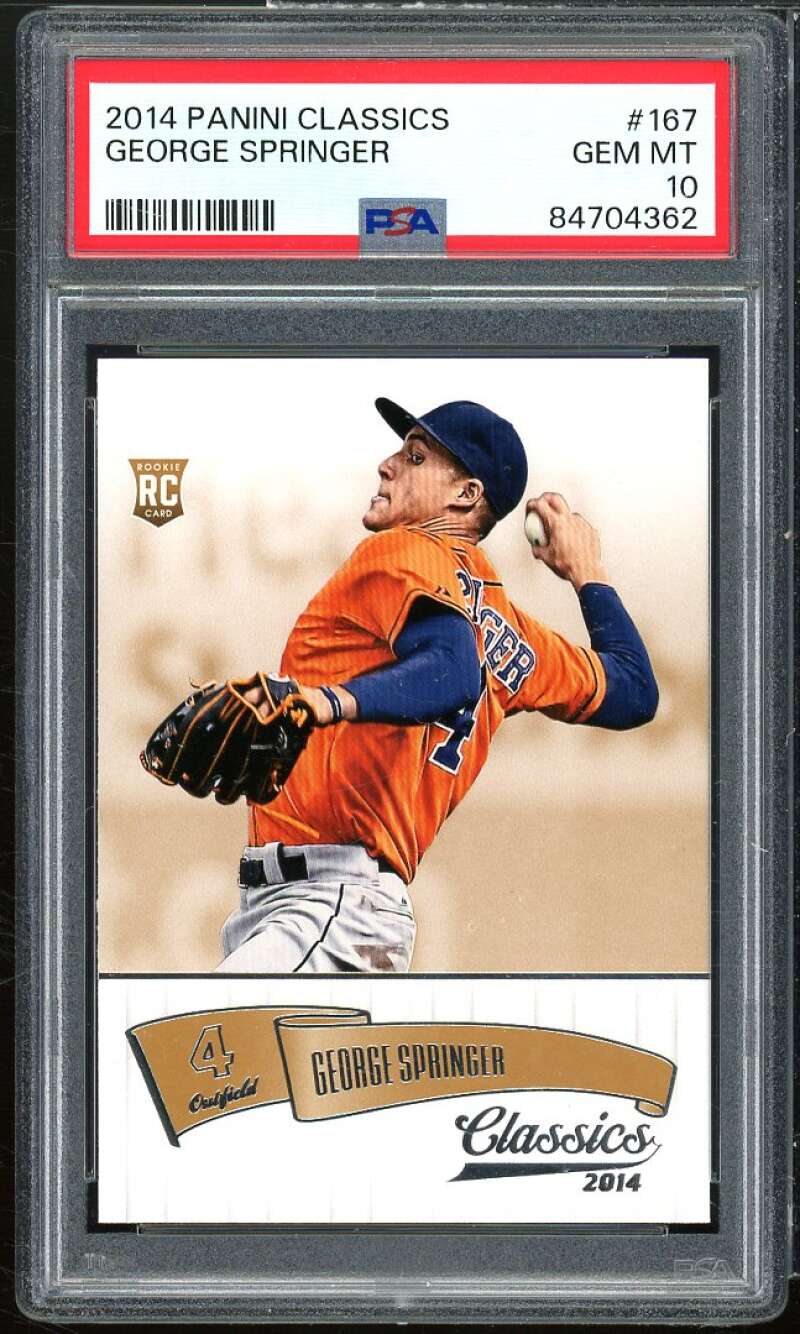 George Springer Rookie Card 2014 Panini Classics #167 PSA 10 Image 1