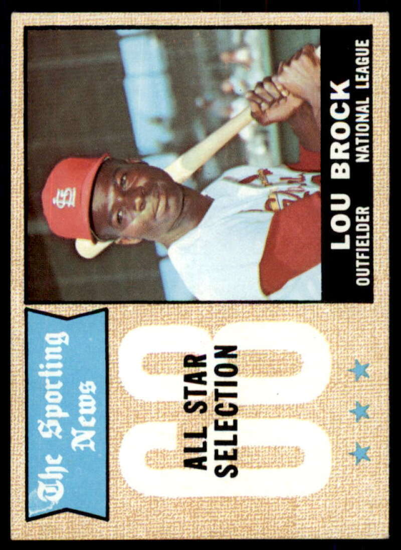 Lou Brock AS Card 1968 Topps #372  Image 1