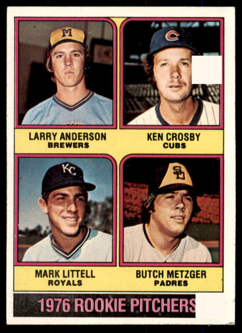 Rookie Pitchers/Anderson RC/Crosby RC/Littell/Metzger RC Card 1976 Topps #593  Image 1