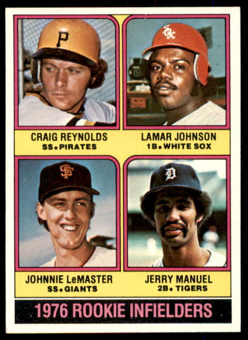 Rookie Infielders/Reynolds RC/Johnson RC/LeMaster RC/Manuel RC 1976 Topps #596  Image 1