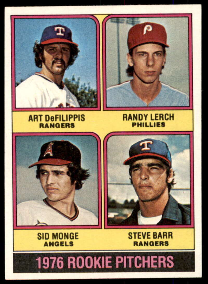 Rookie Pitchers/DeFillipis RC/Lerch RC/Monge RC/Barr RC Card 1976 Topps #595  Image 1