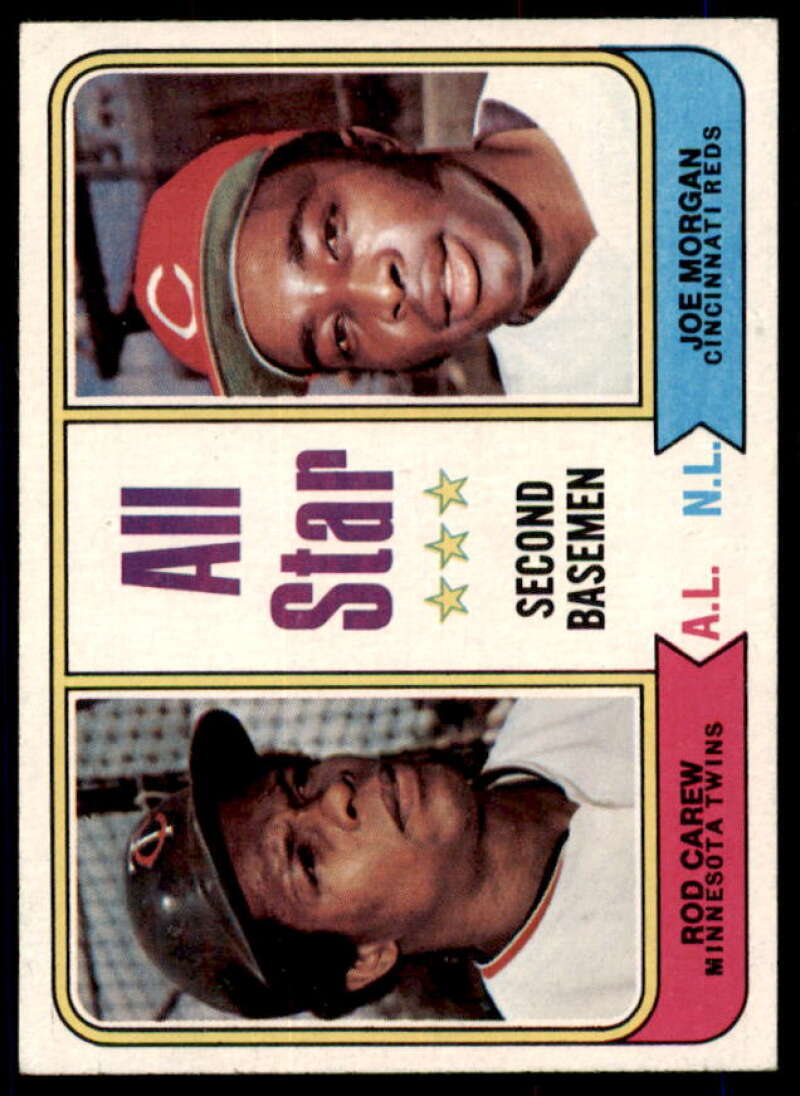 Rod Carew/Joe Morgan AS Card 1974 Topps #333  Image 1