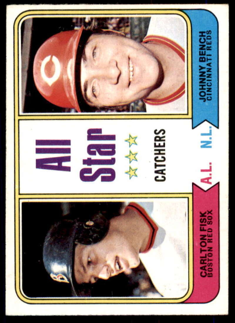 Carlton Fisk/Johnny Bench AS Card 1974 Topps #331  Image 1