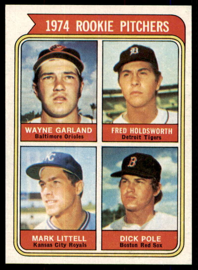 Rookie Pitchers/Garland RC/Holdsworth RC/Littell RC/Pole RC 1974 Topps #596  Image 1