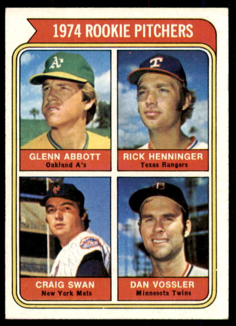 Rookie Pitchers/Glen Abbott RC/Henninger RC/Swan RC/Vossler RC 1974 Topps #602  Image 1