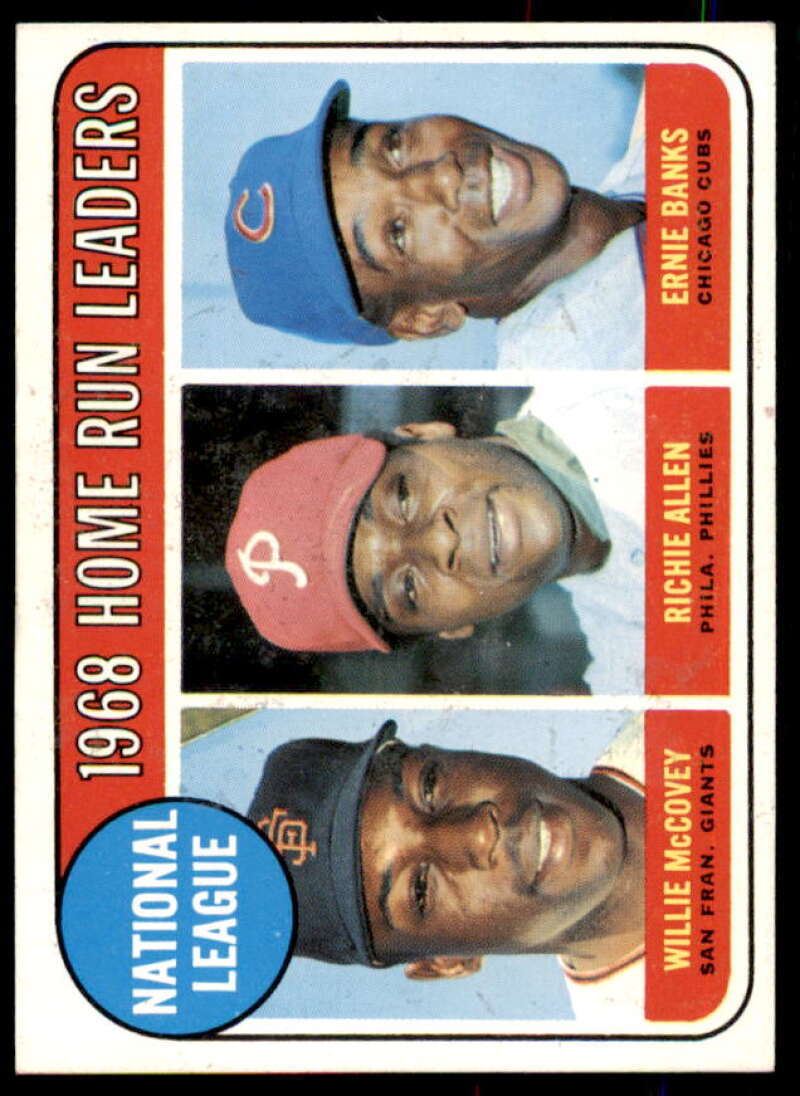 NL Home Run Leaders/Willie McCovey/Richie Allen/Ernie Banks Card 1969 Topps #6  Image 1