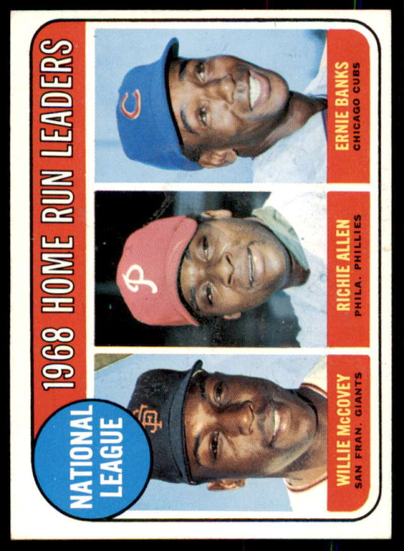 NL Home Run Leaders/Willie McCovey/Richie Allen/Ernie Banks Card 1969 Topps #6  Image 1